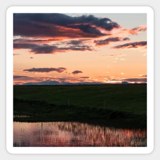 Orange Pink Sunset with Reflection in the Lake Sticker